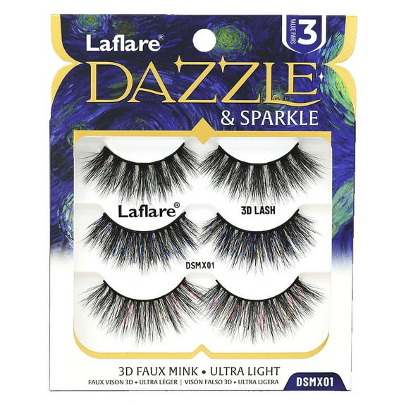 Laflare's Dazzle & Sparkle - Colorful and Shining Eyelashes for Halloween and Xmas