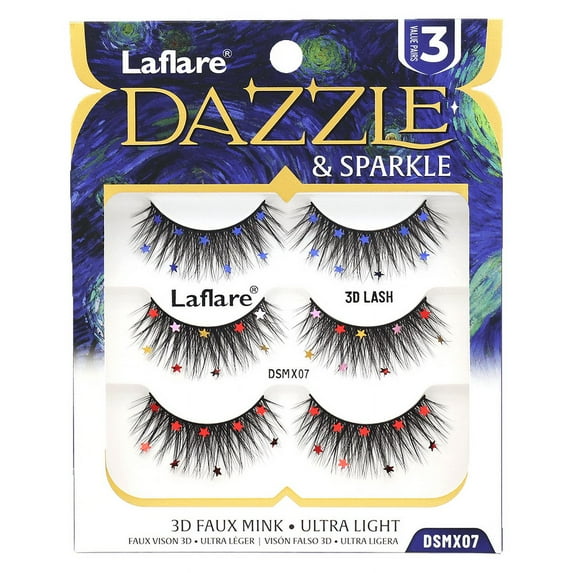 Laflare's Dazzle & Sparkle - Sequin, Glitter, Fairy Eyelashes for Halloween and Xmas