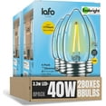 thumbnail image 1 of LafoHome EcoBright B11 LED Filament Bulb, 40W Equivalent, 2700K Warm White, Dimmable, 8-Pack, 1 of 6