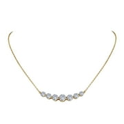 Lafonn 7 Symbols Of Joy Sterling Silver Gold Plated Simulated Diamond Necklace 2.02 CTTW