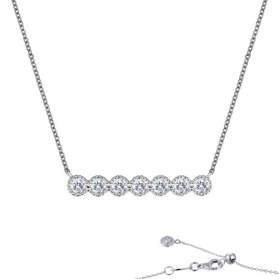 Lafonn 7 Symbols Of Joy Sterling Silver Platinum Plated Simulated Diamond Necklaces (0.6 CTTW)