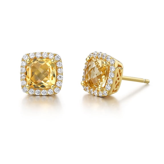 Lafonn Aria Sterling Silver Gold Plated Citrine Earrings