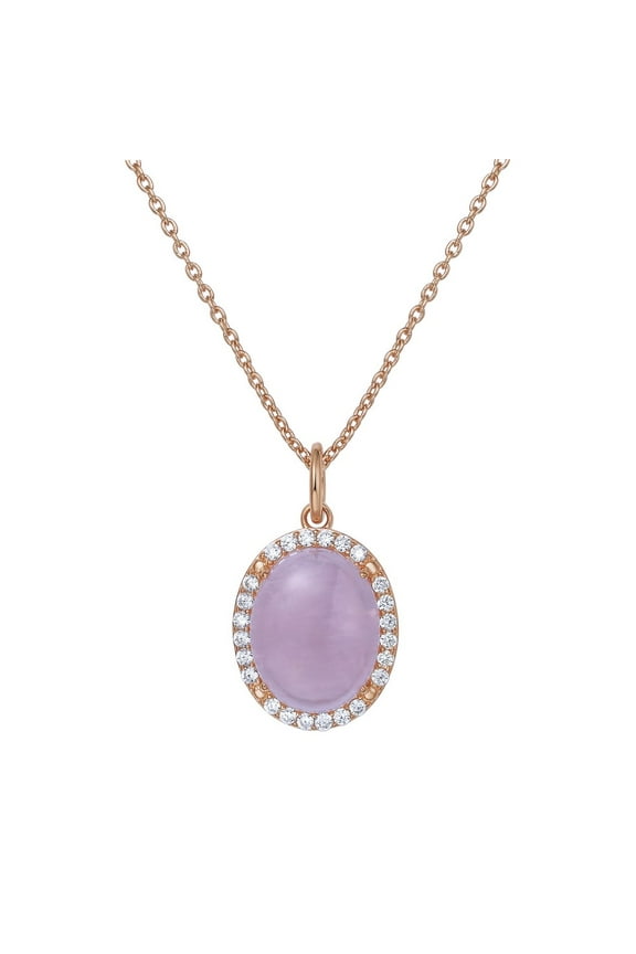 Aria Sterling Silver Rose Gold Plated Rose Quartz Necklace