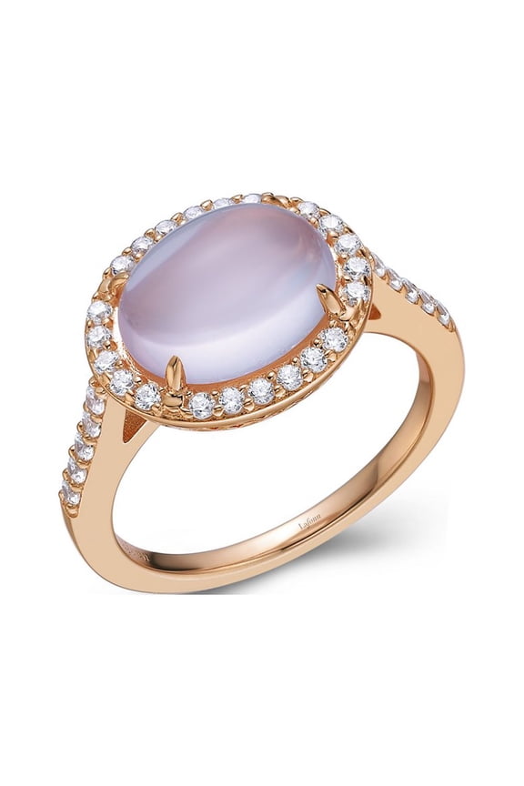 Aria Sterling Silver Rose Gold Plated Rose Quartz Ring