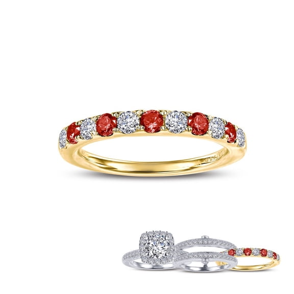 Lafonn Birthstone Sterling Silver Gold Plated January Ring (0.51cts CTTW)