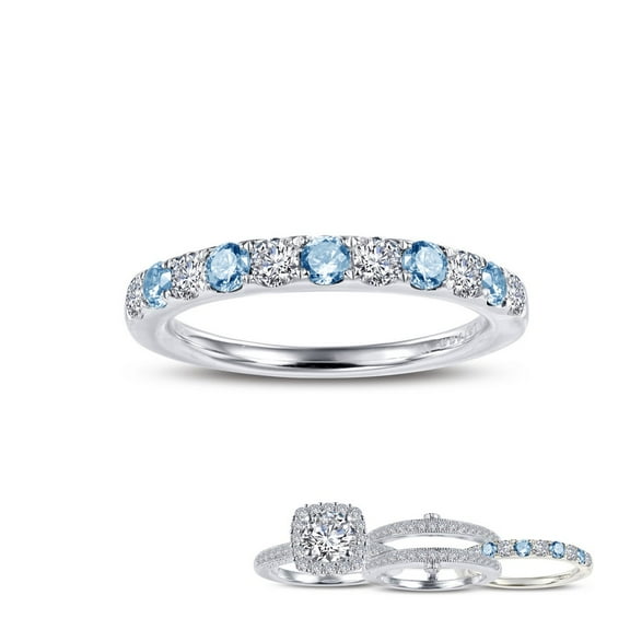 Lafonn Birthstone Sterling Silver Platinum Plated December Ring (0.51cts CTTW)