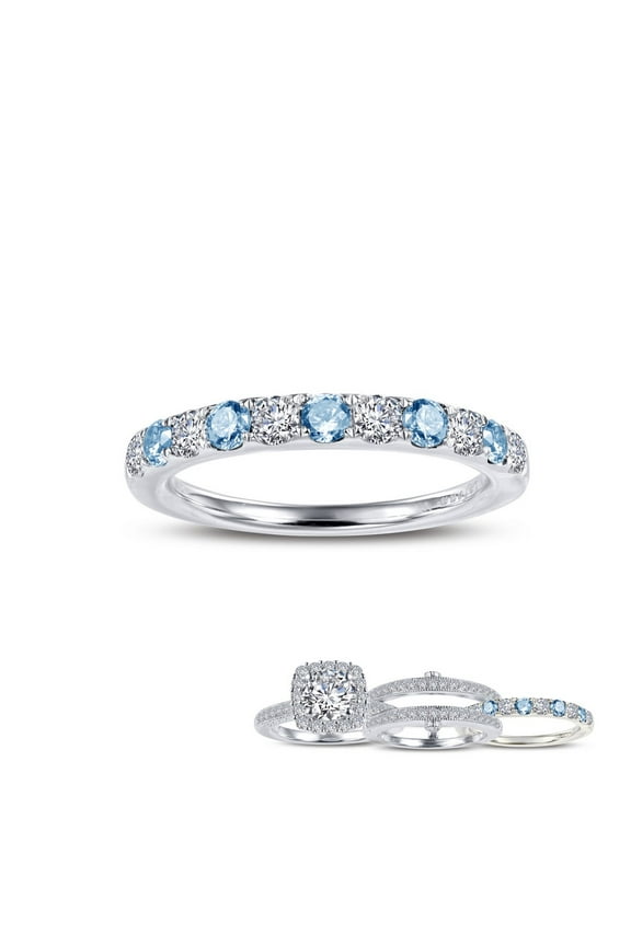 Birthstone Sterling Silver Platinum Plated December Ring (0.51cts CTTW)