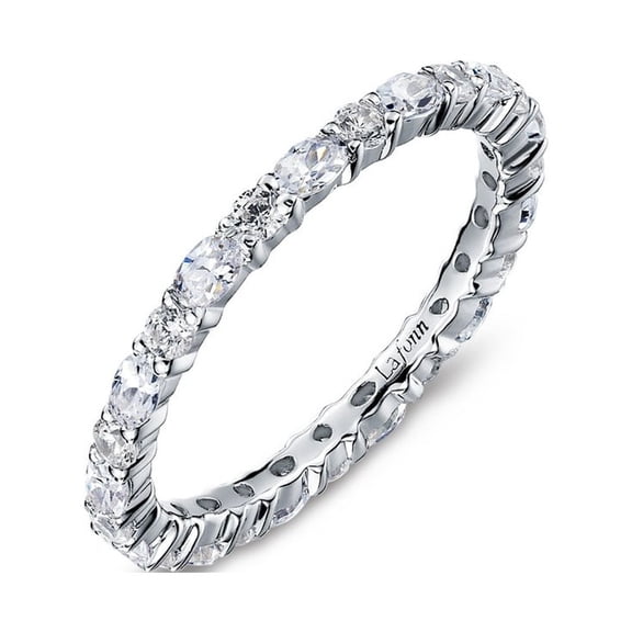 Lafonn Birthstone Sterling Silver Platinum Plated Lassire APRIL Ring (2.34 CTTW)