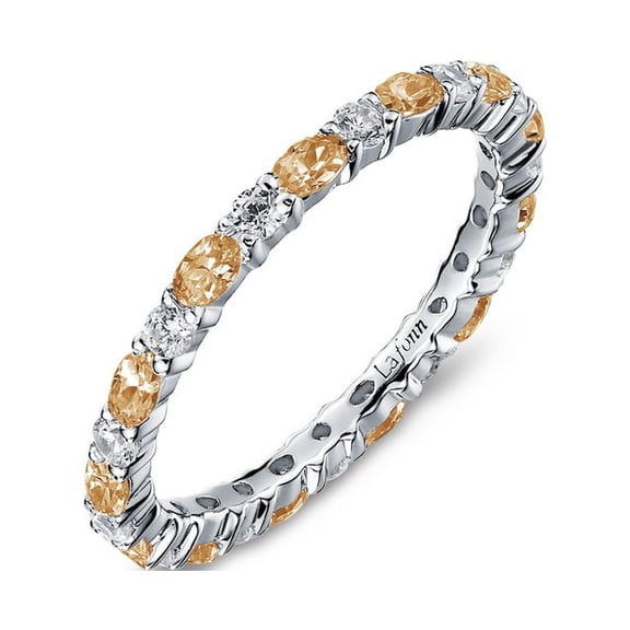 Lafonn Birthstone Sterling Silver Platinum Plated Lassire NOVEMBER Ring (2.34 CTTW)