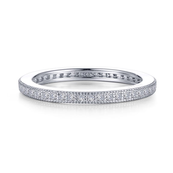 Lafonn Classic Sterling Silver Bonded with Platinum Simulated Diamond Stackable Ring (0.46 CTTW)