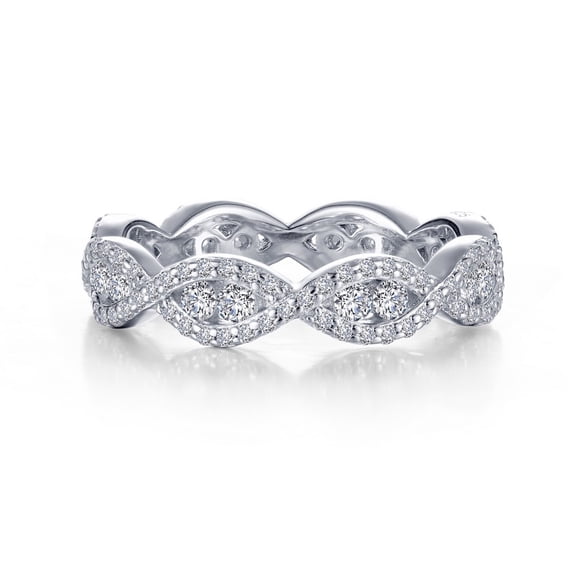 Lafonn Classic Sterling Silver Bonded with Platinum Simulated Diamond Stackable Ring (1.6 CTTW)