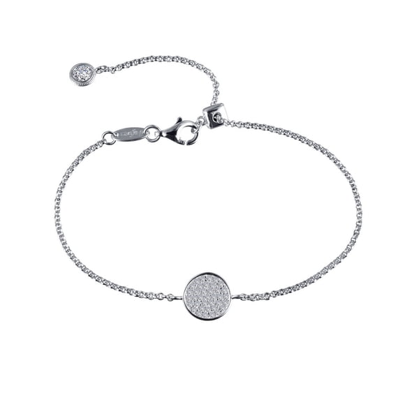Lafonn Classic Sterling Silver Platinum Plated Lassire Simulated Diamond Bracelet (0.62 CTTW)