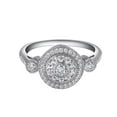 thumbnail image 1 of Lafonn Classic Sterling Silver Platinum Plated Lassire Simulated Diamond Engagement Ring (0.74 CTTW), 1 of 5
