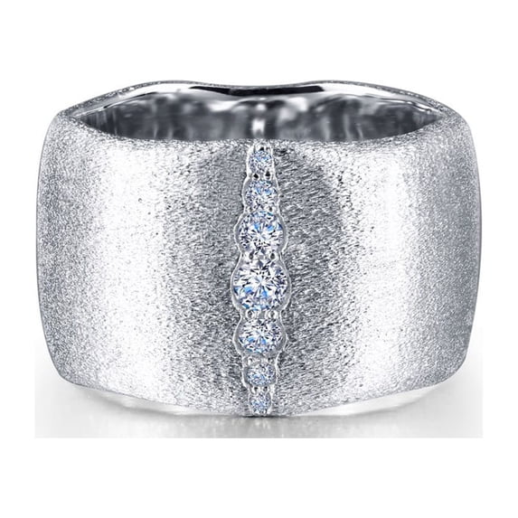 Lafonn Classic Sterling Silver Platinum Plated Lassire Simulated Diamond Ring (0.19 CTTW)