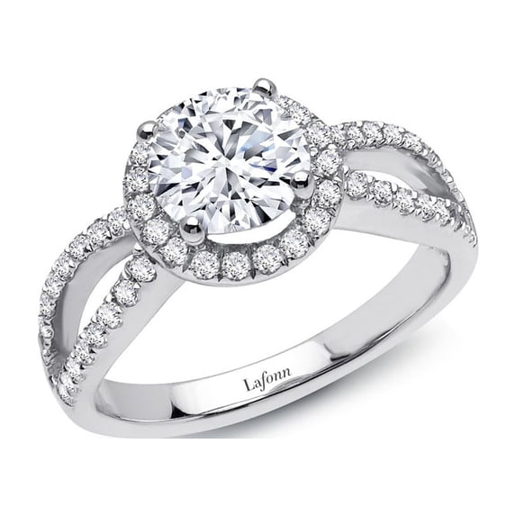 Lafonn Classic Sterling Silver Platinum Plated Lassire Simulated Diamond Ring (1.78 CTTW)
