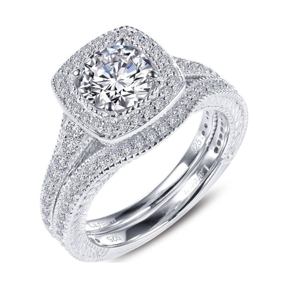 Lafonn Classic Sterling Silver Platinum Plated Lassire Simulated Diamond Ring (2.04 CTTW)