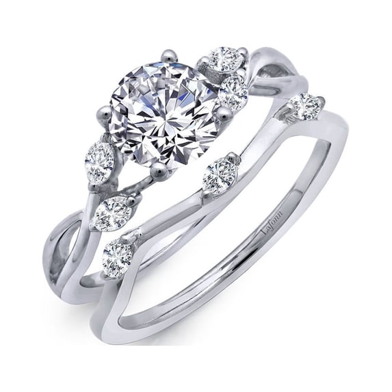 Lafonn Classic Sterling Silver Platinum Plated Lassire Simulated Diamond Ring (2.12 CTTW)