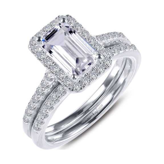 Lafonn Classic Sterling Silver Platinum Plated Lassire Simulated Diamond Ring (2.16 CTTW)