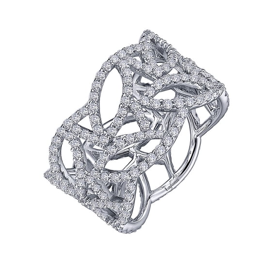 Lafonn Classic Sterling Silver Platinum Plated Lassire Simulated Diamond Ring (2.76 CTTW)