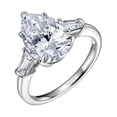 thumbnail image 1 of Lafonn Classic Sterling Silver Platinum Plated Lassire Simulated Diamond Ring (4.75 CTTW), 1 of 5