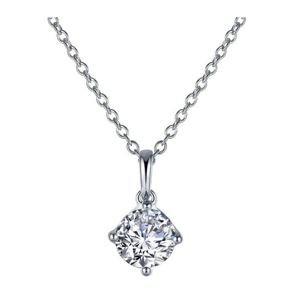 Lafonn Classic Sterling Silver Platinum Plated Simulated Diamond Necklaces 1 (1 CTTW)
