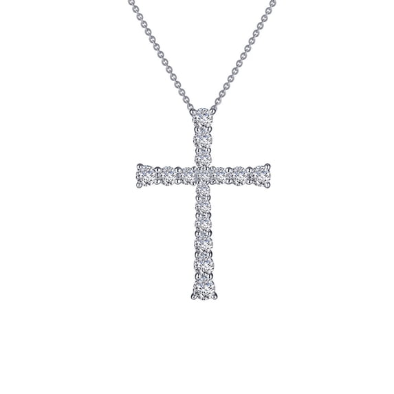 Lafonn Classic Sterling Silver Platinum Plated Simulated Diamond Necklaces 1.5 (1.5 CTTW)