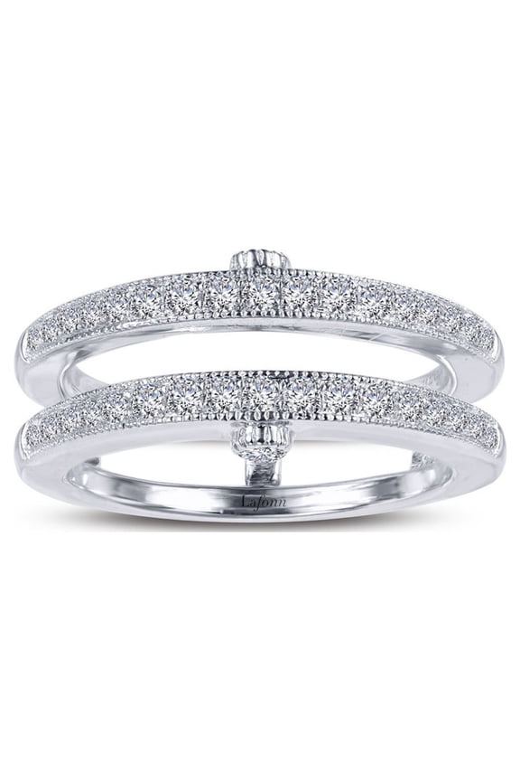 Classic Sterling Silver Platinum Plated Simulated Diamond Ring (0.4 CTTW)