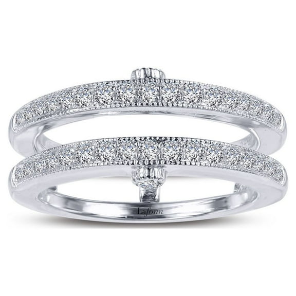 Lafonn Classic Sterling Silver Platinum Plated Simulated Diamond Ring (0.4 CTTW)