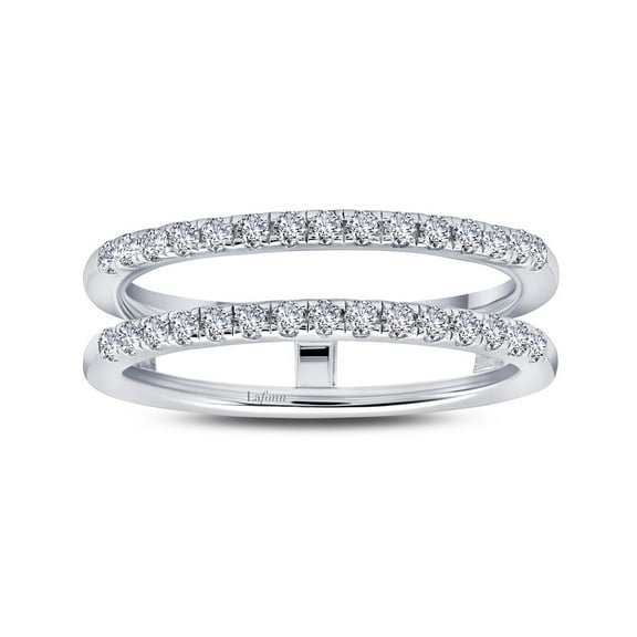 Lafonn Classic Sterling Silver Platinum Plated Simulated Diamond Rings (0.45 CTTW)