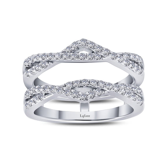 Lafonn Classic Sterling Silver Platinum Plated Simulated Diamond Rings (0.64 CTTW)