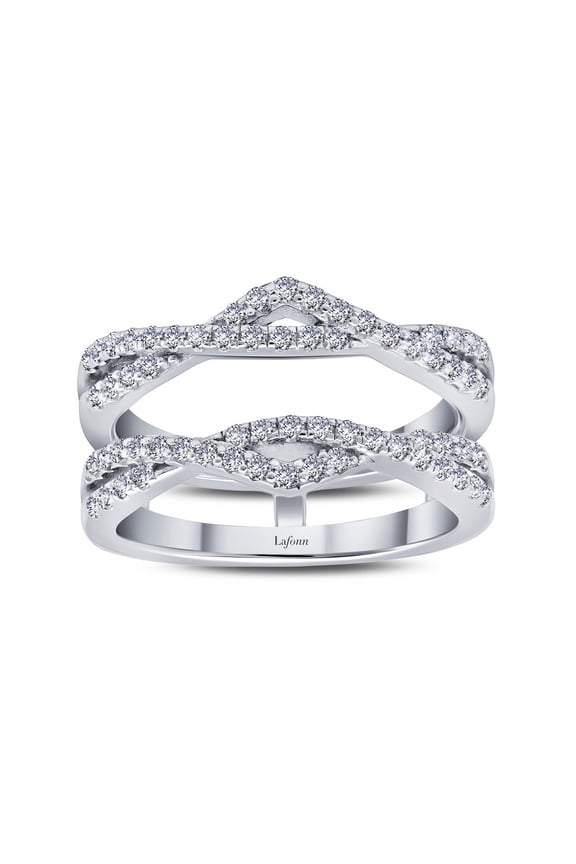 Classic Sterling Silver Platinum Plated Simulated Diamond Rings (0.64 CTTW)