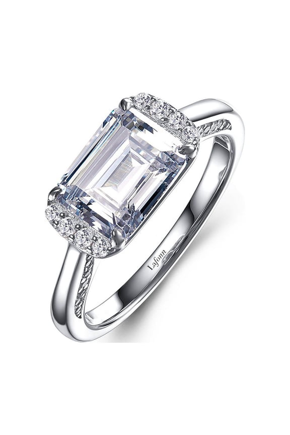 Classic Sterling Silver Platinum Plated Simulated Diamond Rings (3 CTTW)