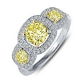 thumbnail image 1 of Lafonn Heritage Sterling Silver 2-Tone Plated Canary Ring (1.6 CTTW), 1 of 5