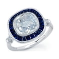 thumbnail image 1 of Lafonn Heritage Sterling Silver Platinum Plated Lassire Sapphire Ring (5.07 CTTW), 1 of 5
