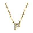 thumbnail image 1 of Lafonn Initials By Rhonda Faber Green Sterling Silver Gold Plated Initial P Necklaces (0.37 Cttw), 1 of 7