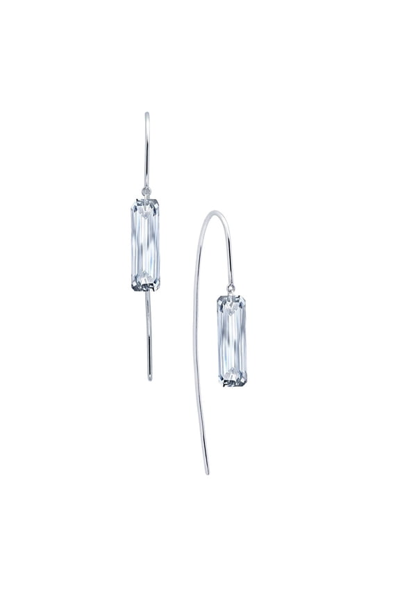 Lassaire In Motion Sterling Silver Platinum Plated Lassire Simulated Diamond Earrings (11.48 CTTW)
