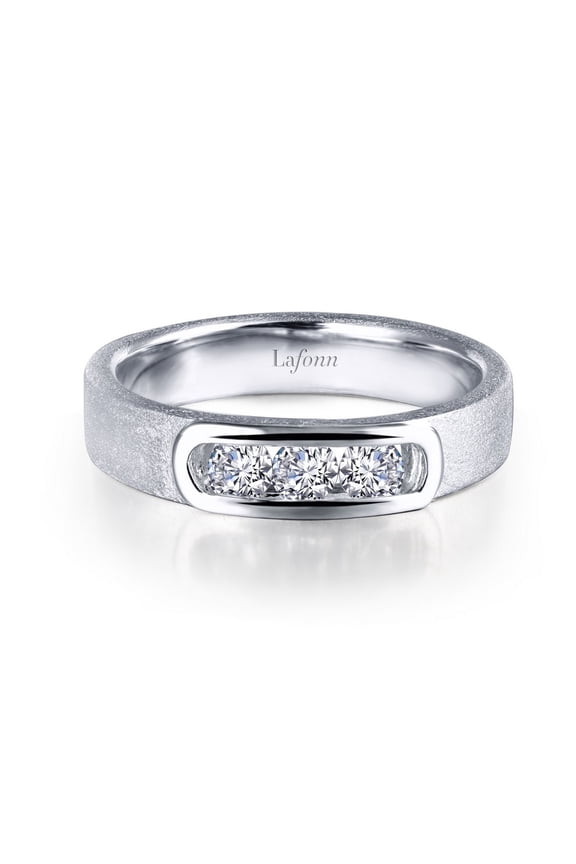 Lassaire In Motion Sterling Silver Platinum Plated Lassire Simulated Diamond Ring (0.33 CTTW)