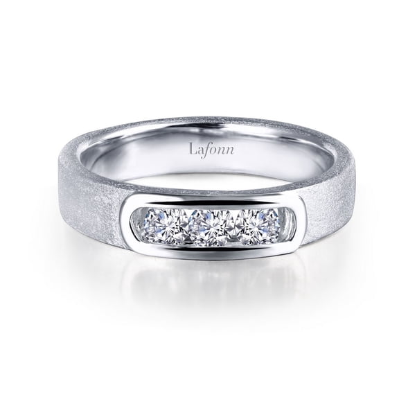 Lafonn Lassaire In Motion Sterling Silver Platinum Plated Lassire Simulated Diamond Ring (0.33 CTTW)