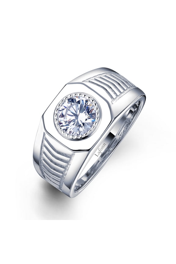 Men's Sterling Silver Platinum Plated Rings (1.03 Cttw)