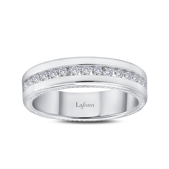 Lafonn Men's Sterling Silver Platinum Plated Simulated Diamond Rings (0.45 CTTW)