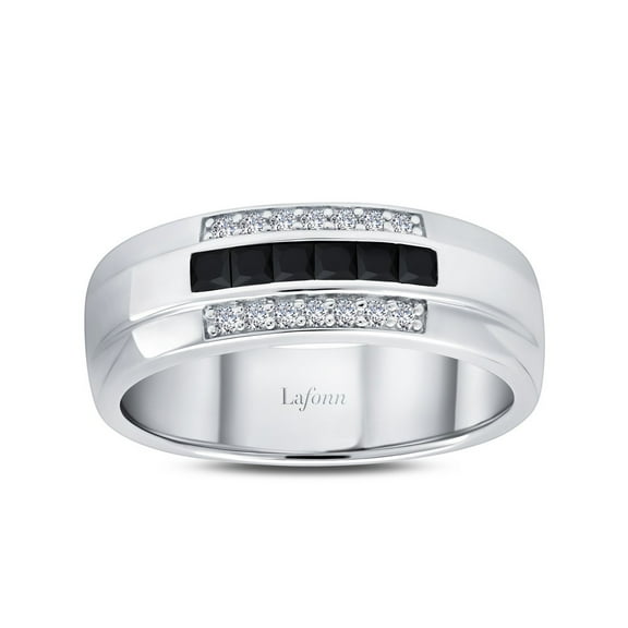 Lafonn Men's Sterling Silver Platinum Plated Simulated Diamond Rings (0.74 CTTW)