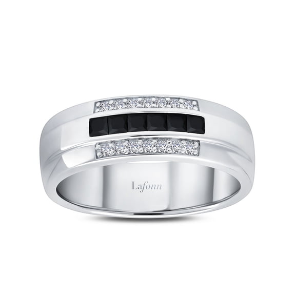 Lafonn Men's Sterling Silver Platinum Plated Simulated Diamond Rings (0.74 CTTW)