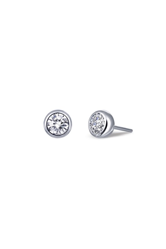 Monte Carlo Sterling Silver Platinum Plated Lassire Simulated Diamond Earrings (0.5 CTTW)