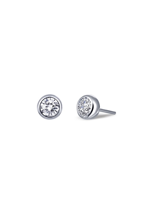 Monte Carlo Sterling Silver Platinum Plated Lassire Simulated Diamond Earrings (0.92 CTTW)