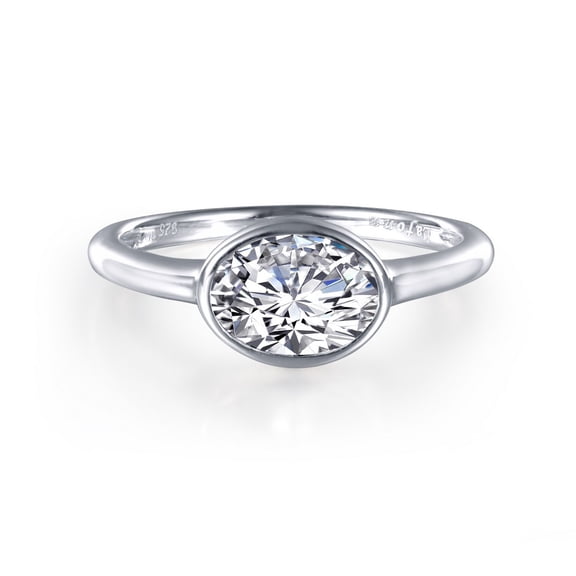 Lafonn Monte Carlo Sterling Silver Platinum Plated Lassire Simulated Diamond Ring (1.21 CTTW)