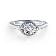 Lafonn Monte Carlo Sterling Silver Platinum Plated Lassire Simulated Diamond Ring 1.21 CTTW