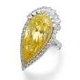 thumbnail image 1 of Lafonn Red Carpet Sterling Silver Platinum Plated Lassire Canary Ring (28 CTTW), 1 of 5