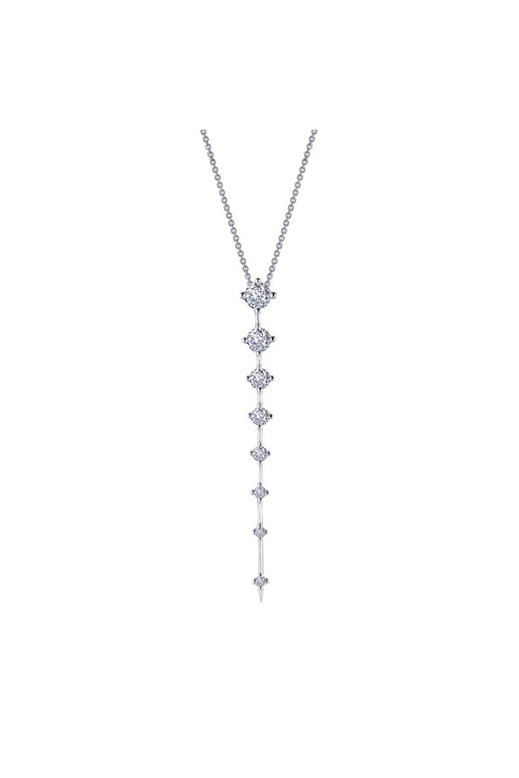 Red Carpet Sterling Silver Platinum Plated Simulated Diamond Necklaces (0.66 CTTW)