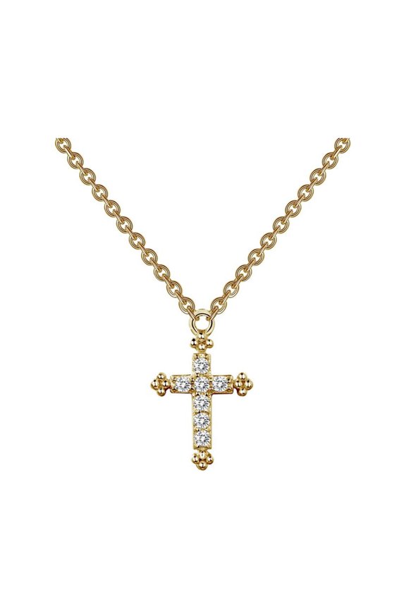 Rhonda Faber Green Sterling Silver Gold Plated Simulated Diamond Necklace (0.07 CTTW)