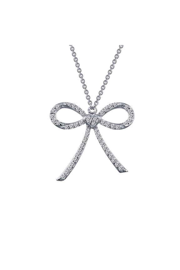 Rhonda Faber Green Sterling Silver Platinum Plated Lassire Simulated Diamond Necklace (0.5 CTTW)